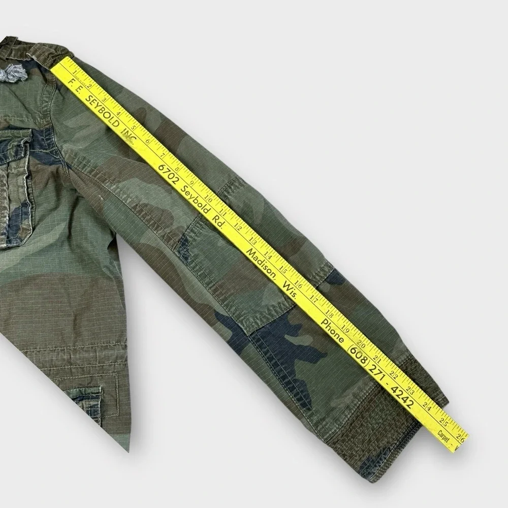 American Eagle Mens Camo Field Jacket Sherpa Lined Hooded Military Utility Small